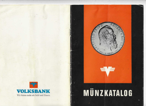 Volksbank münzkatalog 1971 - volksbank,